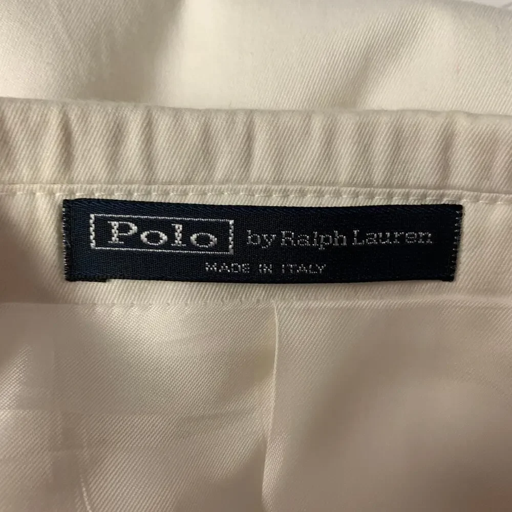 RALPH LAUREN Size 46 White Cotton Notch Lapel Sport Coat